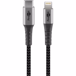 Goobay 49272, 2 m, Lightning, USB C, Mâle, Mâle, Noir, Gris