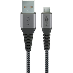 Goobay 49283 câble USB 2 m USB 2.0 Micro-USB B USB A Noir, Gris