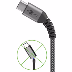 Goobay 49295 câble USB 0,5 m USB 2.0 USB C USB A Noir, Gris