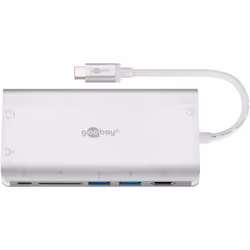 Goobay 49850, USB Type-C, 3,5mm, HDMI, RJ-45, USB 3.2 Gen 1 (3.1 Gen 1) Type-A, USB Type-C, VGA, SD, 5000 Mbit/s, 30 Hz, Arge ...