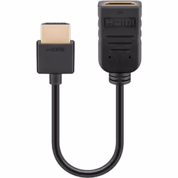 Goobay 49979, 0,1 m, HDMI Type A (Standard), HDMI Type A (Standard), Compatibilité 3D, Noir