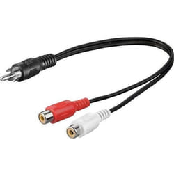 Goobay 50005 câble audio 0,2 m RCA 2 x RCA Noir, Rouge, Blanc