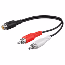 Goobay 50008, RCA, Femelle, 2 x RCA, Mâle, 0,2 m, Noir, Rouge, Blanc