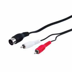 Goobay 50014, 2 x RCA, Mâle, DIN (5-pin), Mâle, 1,5 m, Noir