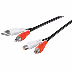 Goobay 50026, 2 x RCA, Mâle, 2 x RCA, Femelle, 2,5 m, Noir