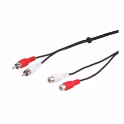 Goobay AVK 125-500 5.0m, 2 x RCA, Mâle, 2 x RCA, Femelle, 5 m, Noir