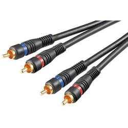 Goobay AVK 132-150 1.5m câble audio 1,5 m 2 x RCA Noir