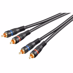 Goobay 50119, 2 x RCA, Mâle, 2 x RCA, Mâle, 3 m, Noir