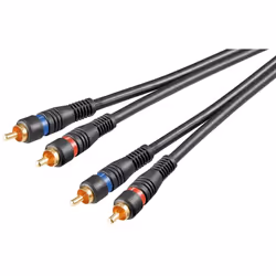 Goobay AVK 132-500 5.0m, 2 x RCA, Mâle, 2 x RCA, Mâle, 5 m, Noir
