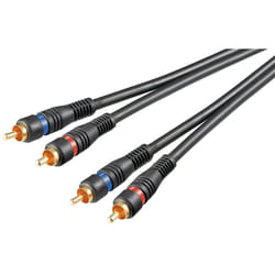 Goobay AVK 132-500 5.0m câble audio 5 m 2 x RCA Noir