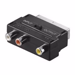 Goobay 50122, SCART (21-pin), 3 x RCA, Mâle, Femelle, Noir, CE, WEEE