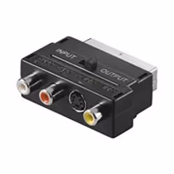 Goobay AVK 196, SCART (21-pin), 3 x RCA + S-Video, Mâle, Femelle, Noir
