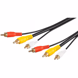 Goobay 50140, 5 m, 3 x RCA, 3 x RCA, Mâle, Mâle, Noir, Rouge, Blanc, Jaune