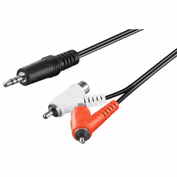 Goobay 50213, 3,5mm, Mâle, 2 x RCA, Mâle/Femelle, 1,5 m, Noir, Rouge, Blanc