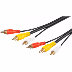 Goobay 50310, 10 m, 3 x RCA, 3 x RCA, Mâle, Mâle, Noir