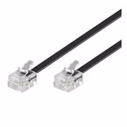 Goobay 10m RJ-11 Cable, 10 m, RJ-11, RJ-11, Noir, Mâle, Mâle