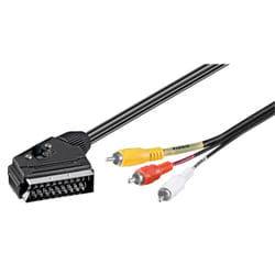 Goobay 50364 câble vidéo et adaptateur 2 m SCART (21-pin) 3 x RCA Noir