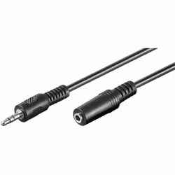 Goobay 50432, 3,5mm, Mâle, 3,5mm, Femelle, 3 m, Noir