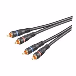Goobay AVK 132-020 0.2m, 2 x RCA, Mâle, 2 x RCA, Mâle, 0,2 m, Noir