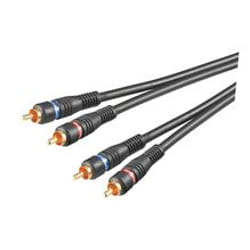 Goobay AVK 132-020 0.2m câble audio 0,2 m 2 x RCA Noir
