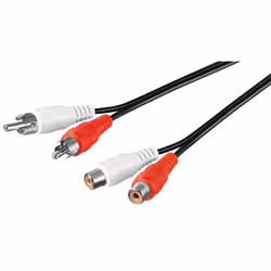 Goobay AVK 125-1000 10.0m, 2 x RCA, Mâle, 2 x RCA, Femelle, 10 m, Noir