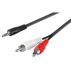Goobay 50440 câble audio 0,5 m 3,5mm 2 x RCA Noir