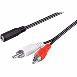 Goobay 50442, 3,5mm, Femelle, 2 x RCA, Mâle, 1,4 m, Noir, Rouge, Blanc