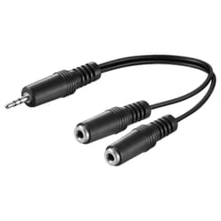 Goobay 50465 câble audio 0,2 m 3,5mm 2 x 3.5mm Noir