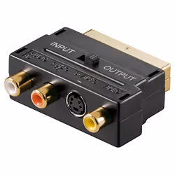 Goobay 50499, SCART, 3x RCA / Mini-DIN 4, Noir