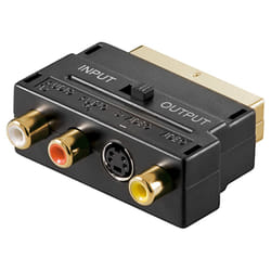 Goobay 50499 changeur de genre de câble SCART 3x RCA / Mini-DIN 4 Noir
