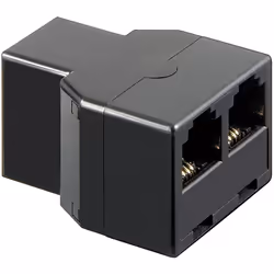 Goobay 50597, RJ11/RJ14, 2x RJ11/RJ14, Noir