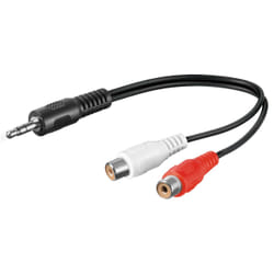Goobay 50600 câble audio 0,2 m 3,5mm 2 x RCA Noir, Rouge, Blanc