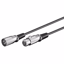 Goobay 50705, XLR (3-pin), Mâle, XLR (3-pin), Femelle, 2 m, Noir, Métallique