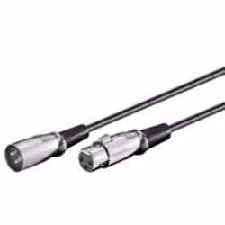 Microconnect XLR/XLR 6m M-F, XLR (3-pin), Mâle, XLR (3-pin), Femelle, 6 m, Noir
