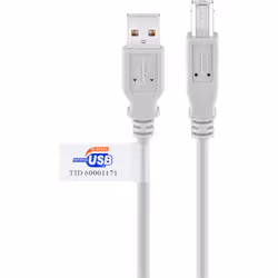 Goobay 50831, 2 m, USB A, USB B, USB 2.0, 480 Mbit/s, Gris