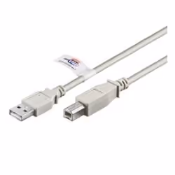 Goobay USB AB 300 HiSpeedCert 2.0 3m, 3 m, USB A, USB B, Mâle/Mâle, Gris
