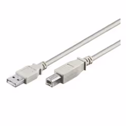 Goobay USB AB 300 HS 3m, 3 m, USB A, USB B, Mâle/Mâle, Gris