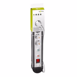 Goobay 51280 protection surtension Noir, Blanc 4 sortie(s) CA 250 V 1,4 m