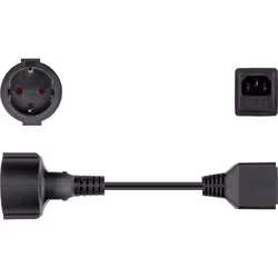 Goobay 51476 adaptateur prise d'alimentation Type F C14 Noir