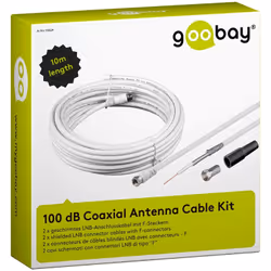 Goobay KKS SET 100 - 20m câble coaxial Type F Blanc