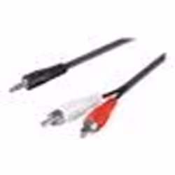 Goobay 3.5mm - 2x RCA, 1m, 3,5mm, Mâle, 2 x RCA, Mâle, 1 m, Noir, Rouge, Blanc