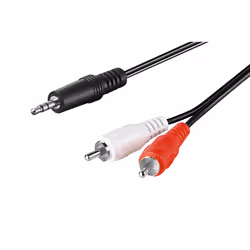 Goobay 51701, 3,5mm, Mâle, 2 x RCA, Mâle, 0,5 m, Noir, Rouge, Blanc