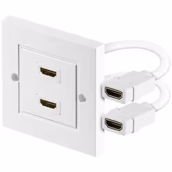 Goobay 51723, 2 x HDMI, Blanc, 86 mm, 86 mm, 1 pièce(s), Sac en polyéthylène