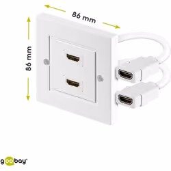 Goobay 51723 prise de courant 2 x HDMI Blanc