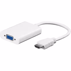 Goobay HDMI - VGA/3.5mm, M/F, HDMI Type A (Standard), VGA (D-Sub) + 3,5 mm, Mâle, Femelle, Blanc, Sac en polyéthylène
