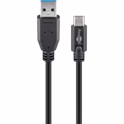 Goobay 51761, 2 m, USB A, USB C, 5000 Mbit/s, Noir