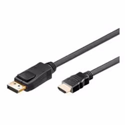 Goobay 1m DP/HDMI, 1 m, DisplayPort, HDMI, Or, Noir, Mâle/Mâle
