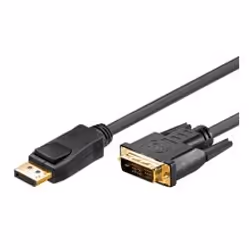 Goobay 2m DP/DVI, 2 m, DisplayPort, Or, Noir, Mâle/Mâle, 1 pièce(s)
