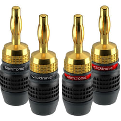 ClickTronic 52546 connecteur de fils Banana plug Noir, Or