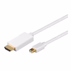 Goobay 2m Mini DisplayPort - HDMI Cable, 2 m, Mini DisplayPort, HDMI, Or, Blanc, Mâle/Mâle